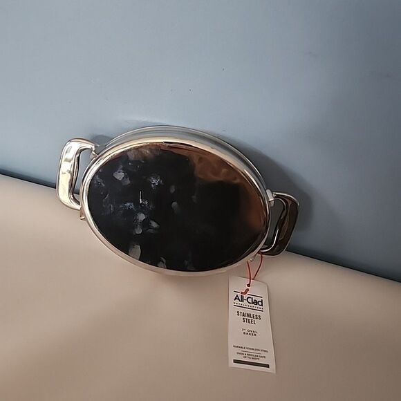 All-Clad 7 inch Oval Mini Baker Stainless Steel NEW - Picture 4 of 8